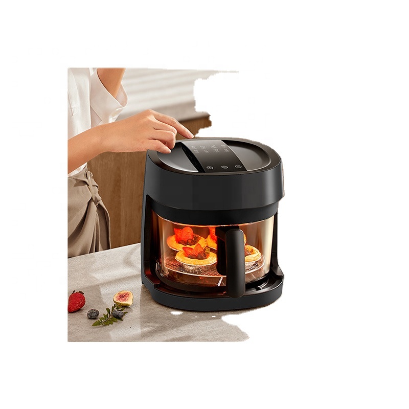 Home Appliances Black Smart Touch Screen Toaster 1200w 4.5l Air Fryer With Visualization