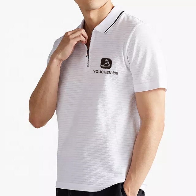 Oem Men Casual Wear 100% Cotton Classic Polo Shirt For Men Breathable Half Zip Polo Shirts Custom Logo Streetwear 