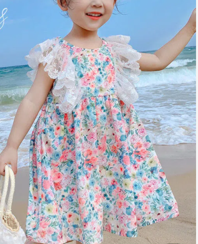 KYII Girls summer sleeveless dress Round-neck Dress kyii0148