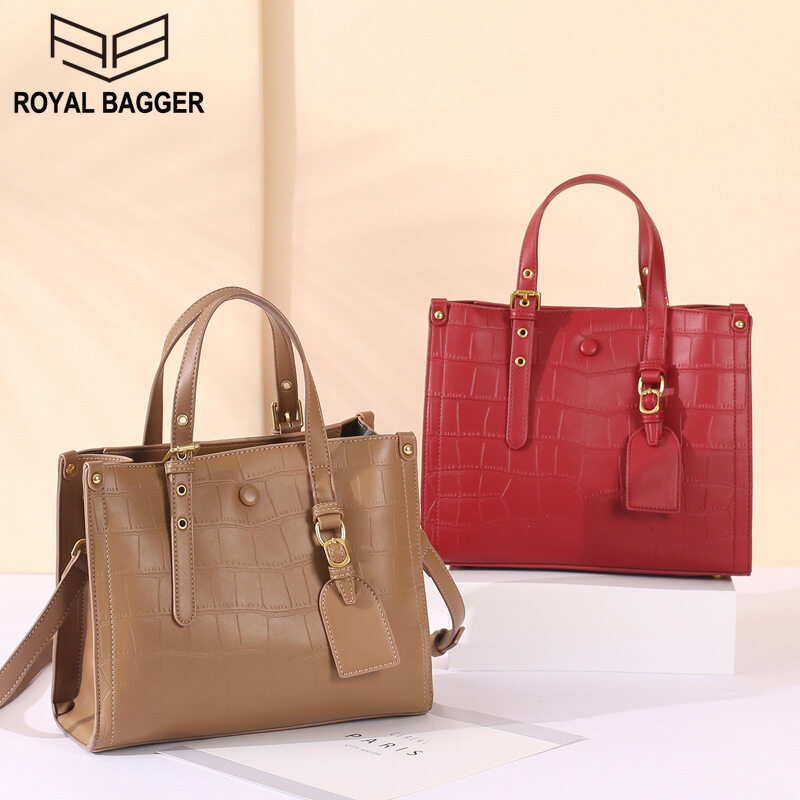Royal Bagger For Women New Genuine Cow Leather Shoulder Bag Fashion Europe and America Handbag Ladies Elegant Sling Bag