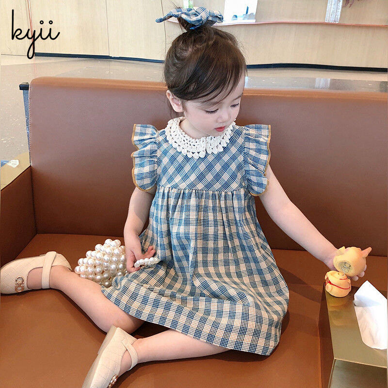 KYII Girls summer sleeveless dress Round-neck Dress kyii0156